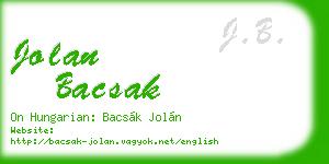 jolan bacsak business card